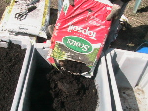 Adding Topsoil To Totes